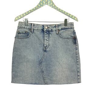 Old Navy Denim Skirt Womens 6 High Rise Secret Slim Pockets Button Fly 30x17